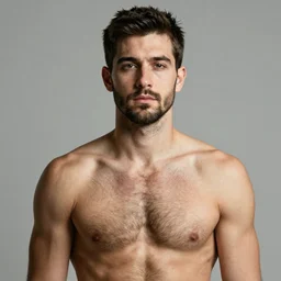 realistic lad with hairy chest