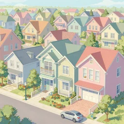 pastel elegance in a trendy suburb, extremely detailed, sharp focus, wide view, full body shot, smooth, digital illustration, by james jean, by rossdraws, frank franzzeta, mcbess, sakimichan, brosmin, danton fadeev, steve simpson