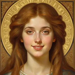 beautiful ukrainian feminine face! portrait of young woman blessed by god with ever - increasing physical and mental perfection, beautiful hair, symmetrical! intricate, elegant, highly detailed, vision of holy perfection!! smile, digital painting, artstation, concept art, smooth, sharp focus, illustration, art by artgerm and greg rutkowski and alphonse mucha