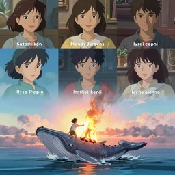 memorable animation key shot, lone man stranded on an island, making a burnt offering to the whale god, back lit, bonfire, by mandy jurgens, by satoshi kon, ilya repin, lena aenami, shinji kimura, daylight pastel color palette