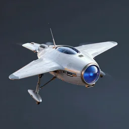 flying robot 1 9 8 0 s retro - futuristic with no legs and no arms