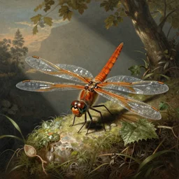a dragonfly by maria sibylla merian, detailed