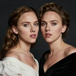 portrait of natalie portman and scarlet johansson, by albrecht durer, jean delville, jan van eyck, lord leighton