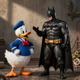 Photography A Batman is so happy because he has talking with Donald Tramp
