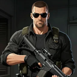 a photo of g - man from half life 2 in the style of anime, high quality, detailed, hd