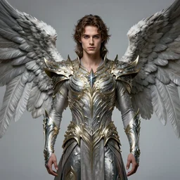 full body portrait of aaron taylor johnson as a winged magical star guardian. detailed face, concept art, intricate, highly detailed 8 k, smooth, sharp focus, handsome and aesthetic shape of face and body, artgerm, artstation, art by zexi guo and nira and junpei suzuki and gharliera and rinotuna