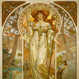 seductive science fiction byzantine noble, by alphonse mucha and greg rutkowski