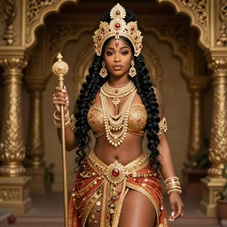 nicki minaj dressed as a hindu goddess, stunning