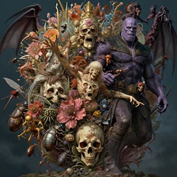 the platonic ideal of flowers, howl's moving castle, insects and dmt cletus kasady ultimate carnage thanos dementor wild hunt doctor manhattan chtulu nazgul mandelbulb davinci, d & d, fantasy, ego death, detailed, intricate, hyperrealism, intense, scary, decay, art by artgerm and greg rutkowski and alphonse mucha