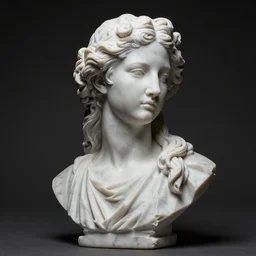 marble statue of luci levant model 4k hyperrealistic