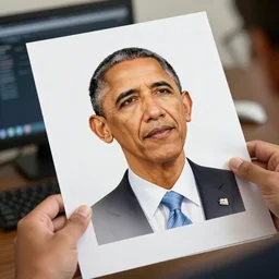 a person getting a fax of Obama