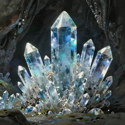 crystal cave, clusters of crystals, studio ghibli, pixar and disney animation, sharp, rendered in unreal engine 5, highly detailed, digital painting, artstation, concept art, smooth, sharp focus, illustration, wide angle, artbook, wallpaper, splash art, promo art, dramatic lighting, art by artgerm and greg rutkowski and bo chen and jin xiaodi