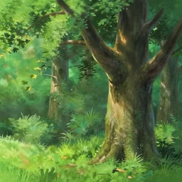 forest lanscape close up ash tree panorama by makoto shinkai in pixar style backdrop