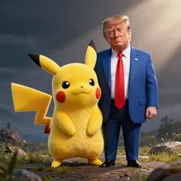 pikachu and donald trump merging into one