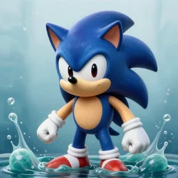 ektachrome portrait of a surreal sonic the hedgehog drowning in slime by lynda benglis, detailed professional, high quality airbrush art album cover of a liquid goop airbrush art lsd taffy dmt sonic the hedgehog dashing through cotton candy, holographic checkerboard background 1 9 8 0 s 1 9 8 6 sega genesis 5 0 s diner video game album cover
