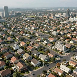 hyper - realism, meta town, what the suburbs will look like in the year 2 0 7 5, scientific future prediction, artists depiction of an accurate future in the 2 0 7 0 s, ai comprehension and guess of the upcoming reality