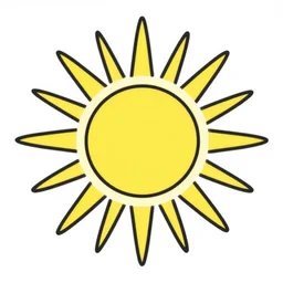 retro sun rays, groovy, minimalism, solid fill shapes, coloring book style, svg, vector art