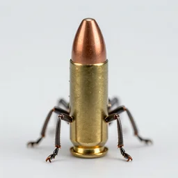 a bug that looks like a bullet, highly detailed, high res, 8 k, photorealistic