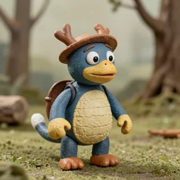 creature from czech animation from the 60s, stop motion, depth of field