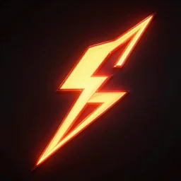the flash logo in glowing red and yellow neon