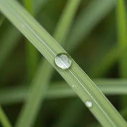 grassblade shining water droplet