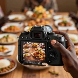 close - up focused dslr photograph of an south sudanese dinner, 8 k, high detail, volumetric lighting, hyperrealism, aesthetically pleasing, studio lighting, trending
