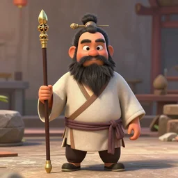 still from pixar movie of Erlang Shen, high quality 3d render, movie, Pixar, Renderman, 4k, artstation