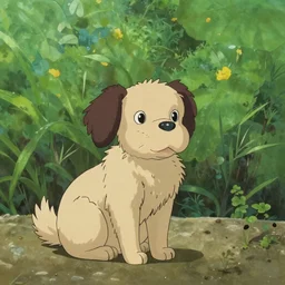 film still from baldo the dog in the style of studio ghibli