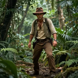 JK as Indiana Jones going on his biggest adventure yet in the jungle looking for treasure