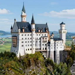 white - walled fantasy castle in beautiful valley on sunny day, trending on artstation, digital art ( by joseph meehan ) ( by victor adame ) ( by anna steinbauer )