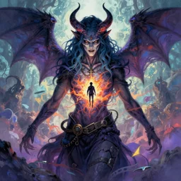 demons dream, high detailed, art by jack butler, part by chris gwaltney dominic besner, colourful