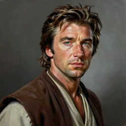 ultra realistic portrait painting of pierce brosnan as obi - wan kenobi, art by frank frazetta, 4 k, ultra realistic, highly detailed, epic lighting