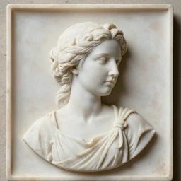 a portrait of an elegant lady, bas - relief