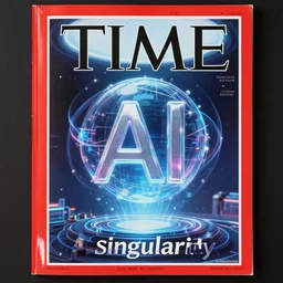 TIME magazine cover, the coming AI singularity, 4k, wapo