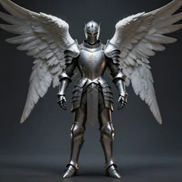 Angelic knight full body portrait rune on his armor, ultra-realistic,8k rendering, octane rendering, hyper detailed, hyper realism, cinematic, dramatic, ominous, symmetric
