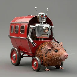 adventurer ( ( ( ( ( 1 9 5 0 s retro future robot android fat rat wagon robot. muted colors. ) ) ) ) ) by jean baptiste monge!!!!!!!!!!!!!!!!!!!!!!!!! chrome red