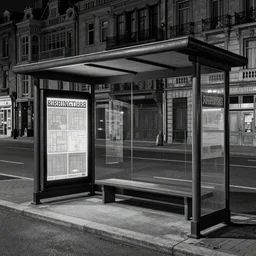 dark city bus stop, by MC Escher, very detailed,ArtStation
