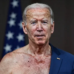 joe biden with heaps of body hair, gross