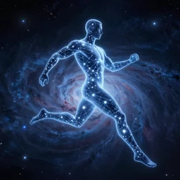 a graceful male samurai made of a illuminated star chart running through a space nebula by greg rutkowski, musculine, high key lighting, volumetric light, digital art, highly detailed, fine detail, intricate, ornate, complex, octane render, unreal engine, photorealistic