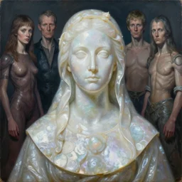 mother of pearl by jacek yerka, alex gray, zdzisław beksiński, dariusz zawadzki, vladimir kush, jeffrey smith and h.r. giger, oil on canvas, 8k highly professionally detailed, trending on artstation