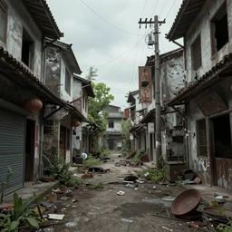 abandoned asian street, style by wlop, by feng zhu, concept art, artstation, cgsociety, octane render, 8 k