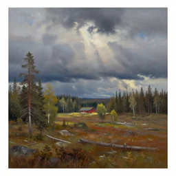 finland, landscape painted by bob ross