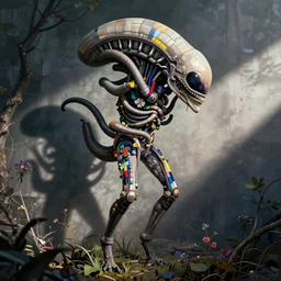 flowery xenomorph, piet mondrian