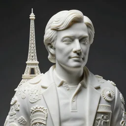 a single close up photo - real delicate ceramic porcelain sculpture of jeff bezos with parisian ornaments detailed on an intricate white surface by victo ngai and takato yamamoto, micro detail, subsurface scattering, translucent, thin porcelain, octane renderer, white color, physically based rendering, japanese pottery, trending on cgsociety