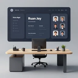 user interface, the office table by victo ngai and ruan jia and greg rutkowski, trending on artstation, unreal engine, 4 k hd wallpaper