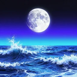 lofi vaporwave retro futurism album artwork underground unknown artist feeling looking at the moon crashing into the ocean