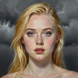 professional painting of Elle Fanning in the style of Dino Valls, head and shoulders portrait, symmetrical facial features, smooth, sharp focus, illustration, intricate, stormy weather, extremely detailed masterpiece,