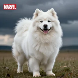 samoyed dog, colored, by marvel comics
