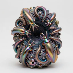 the person, hatchlings, chrome anodized iridescent subconscious, onscientia, phantastica, colorfull, aliena, nudibranch, squidworm in symbiosi crusta, uspaceship nocturno pellucens, cerebri, mollis, exesa, artificia, vortices microform, fluida singula, by peter mohrbacher