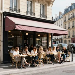1 9 3 0 street of paris, street cafe filled with modern ladies and gentleman, film noir, intricate illustration, ink drawing and water color, pastel tone color